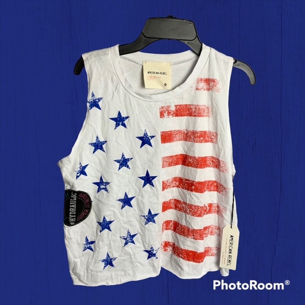 American Rebel New w Tag Flag Patriotic Thin Sleeveless Top Wm M